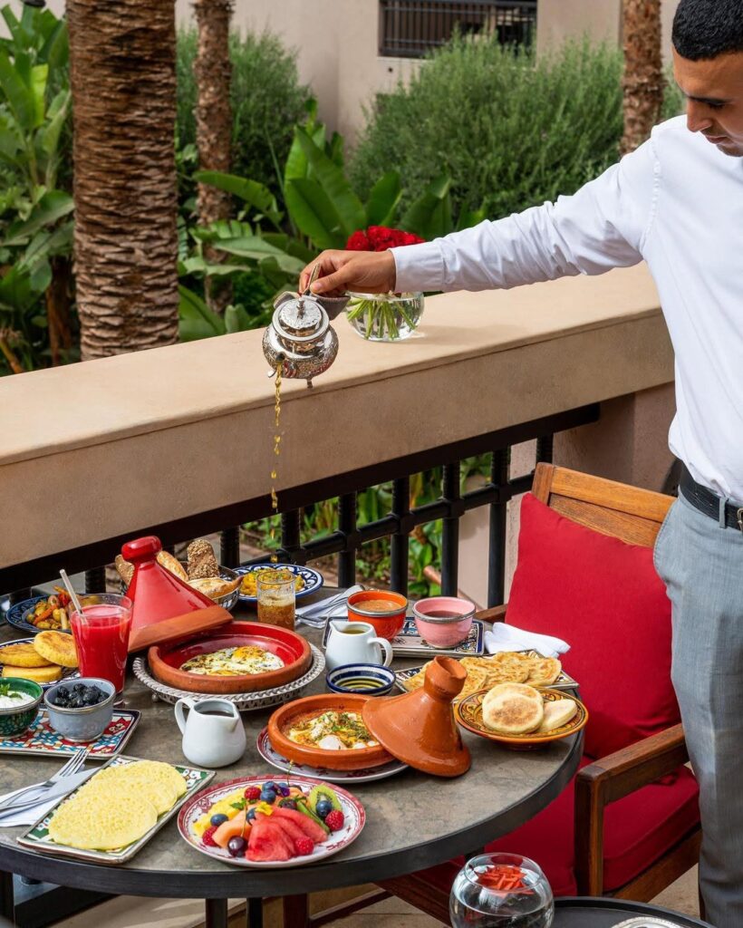 Vegetarian breakfast at a riad during a private Morocco tour