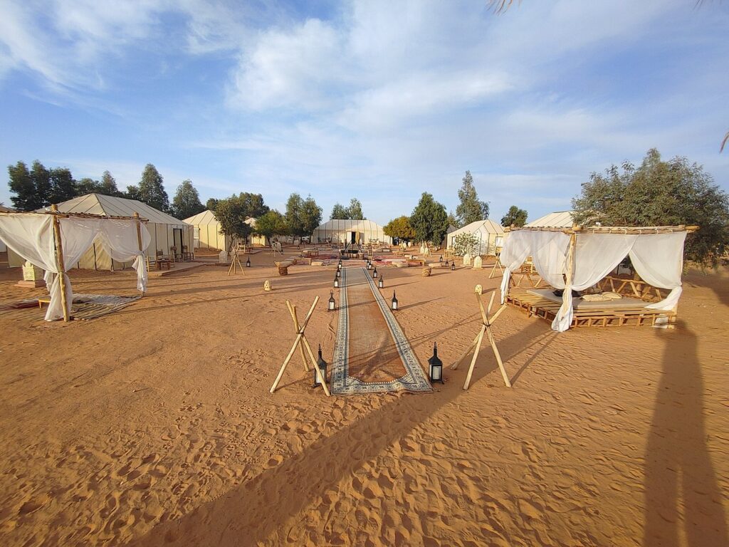 Sahara desert camp in Merzouga Morocco